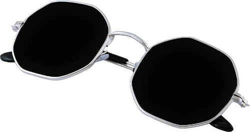 Black Silver Round Sunglass