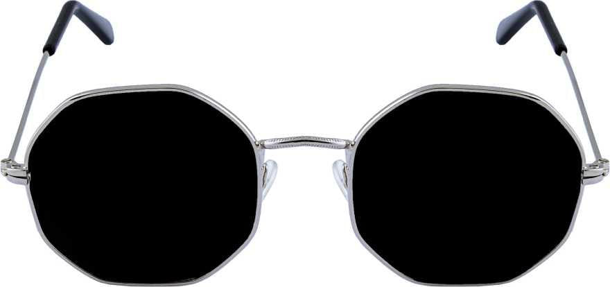 Black Silver Round Sunglass