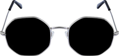 Black Silver Round Sunglass