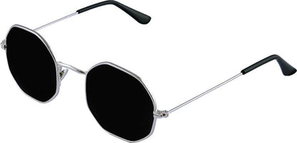 Black Silver Round Sunglass