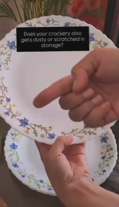 Plate Storage Case with 12 Thick Felt Dividers